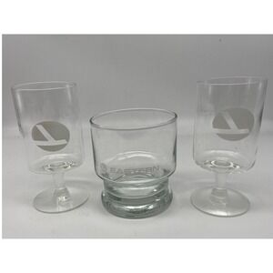 VTG Eastern Airlines Glassware Set 3 First Class Cabin Juice and a Whiskey Glass